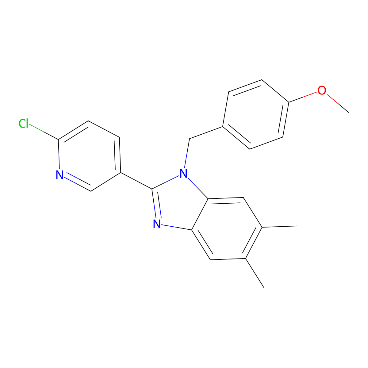 2-(6-chloro-3-pyridinyl)-1-(4-methoxybenzyl)-5,6-dimethyl-1H-1,3-benzimidazole molecular structure, CAS 337920-60-2
