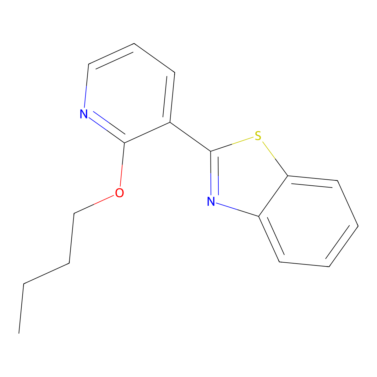 2-(2-Butoxypyridin-3-yl)-1,3-benzothiazole molecular structure, CAS 337920-63-5