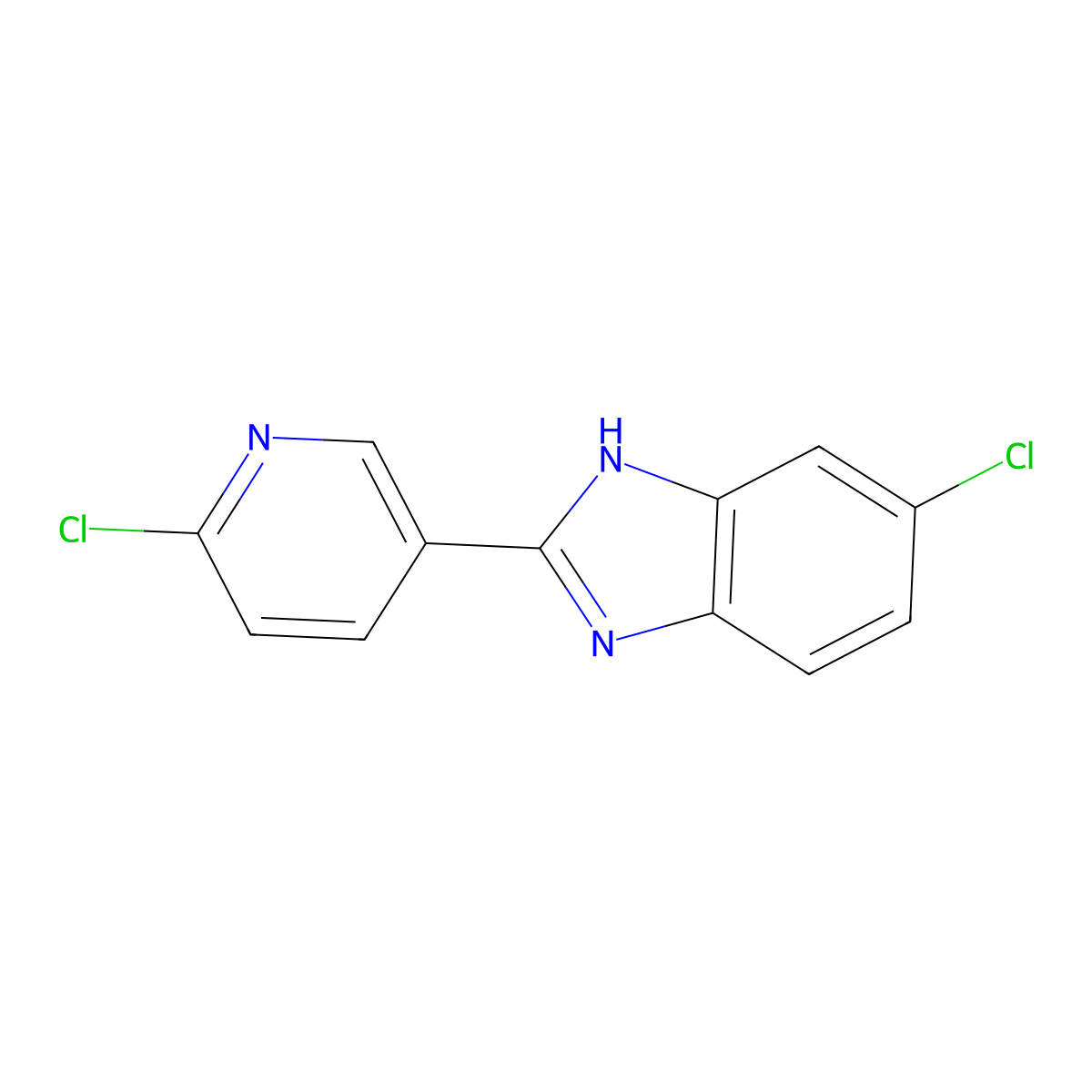 5-chloro-2-(6-chloro-3-pyridinyl)-1H-1,3-benzimidazole molecular structure, CAS 337920-73-7