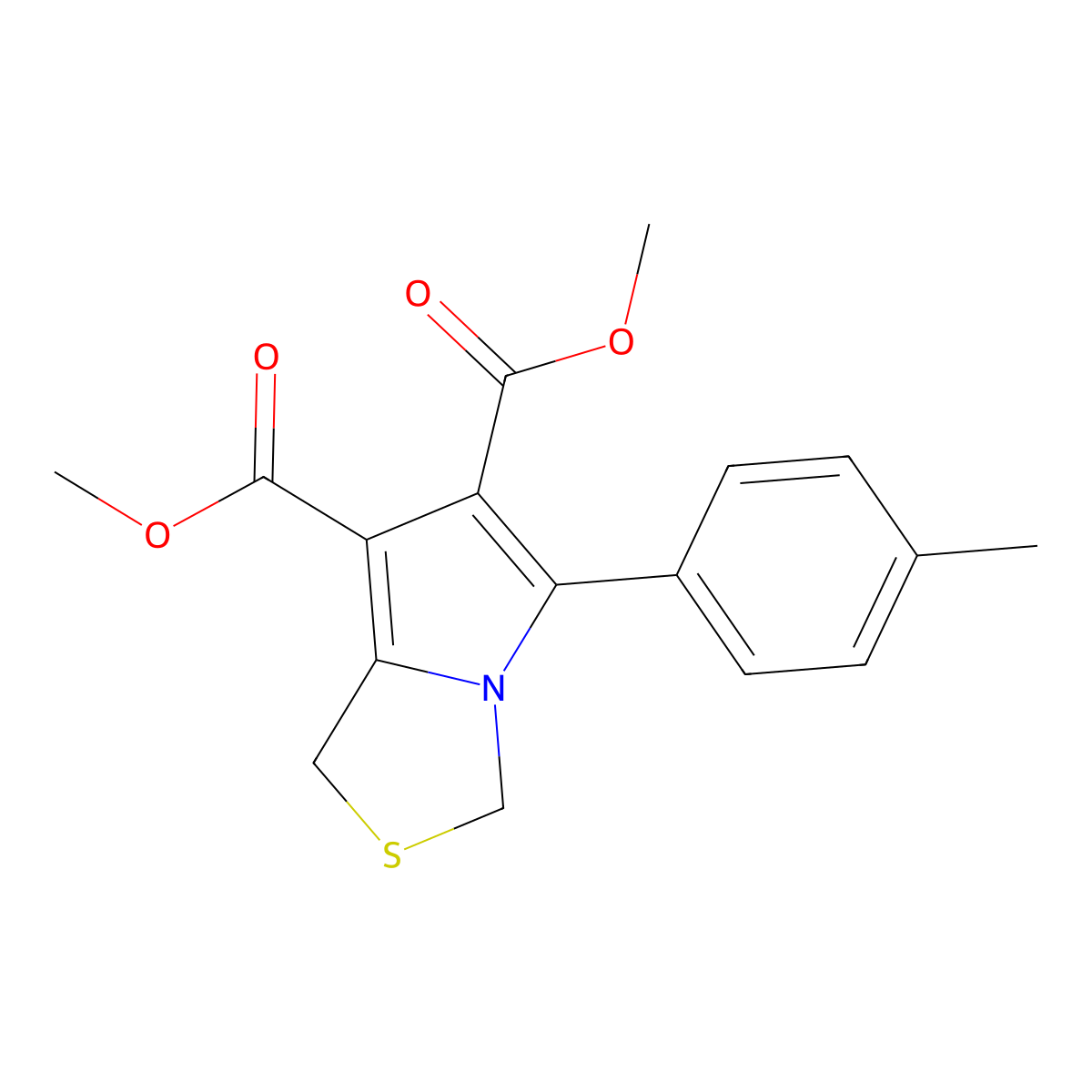 dimethyl 5-(4-methylphenyl)-1H-pyrrolo[1,2-c][1,3]thiazole-6,7-dicarboxylate molecular structure, CAS 337920-81-7