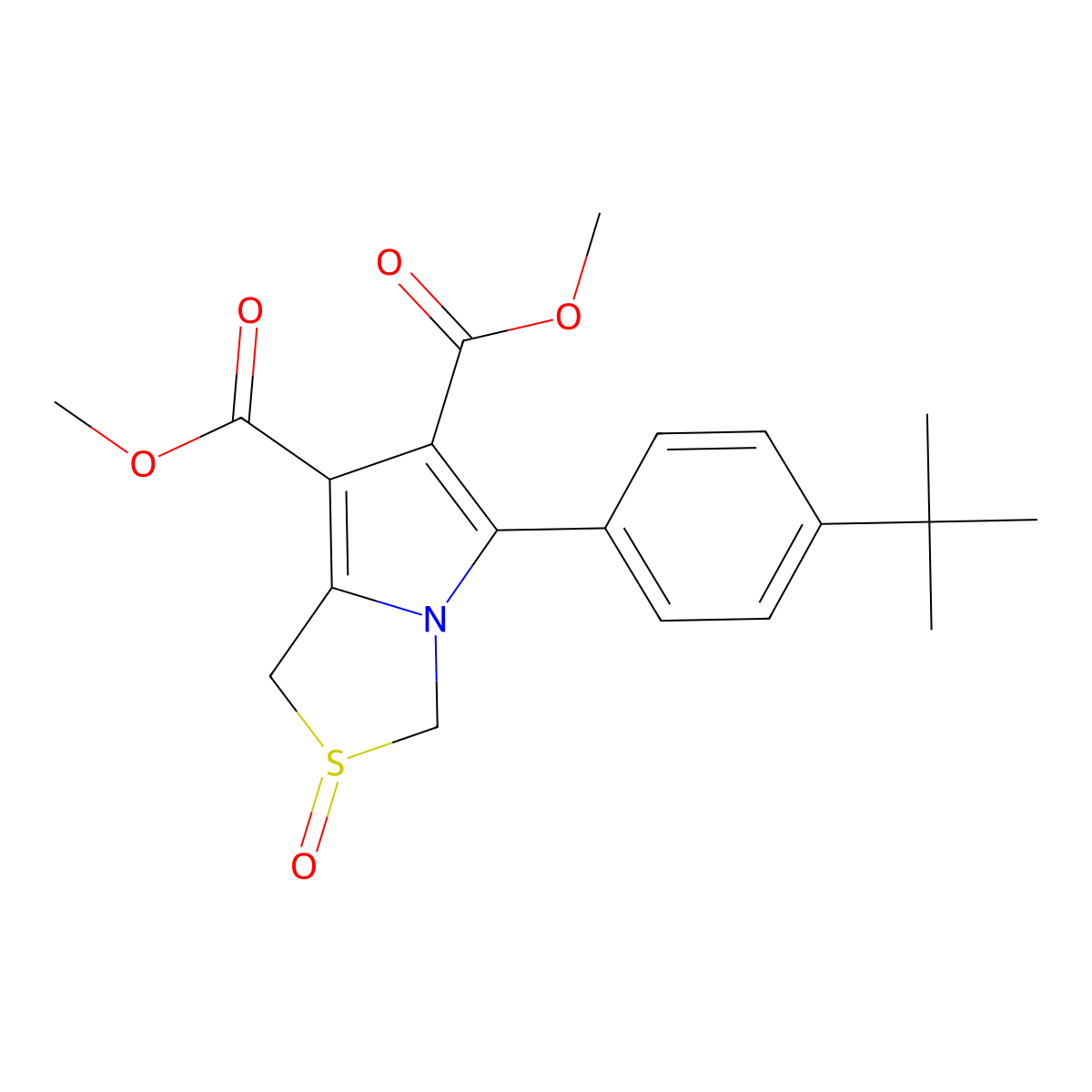 Dimethyl 5-(4-tert-butylphenyl)-2-oxo-1,3-dihydropyrrolo[1,2-c][1,3]thiazole-6,7-dicarboxylate molecular structure, CAS 337920-87-3