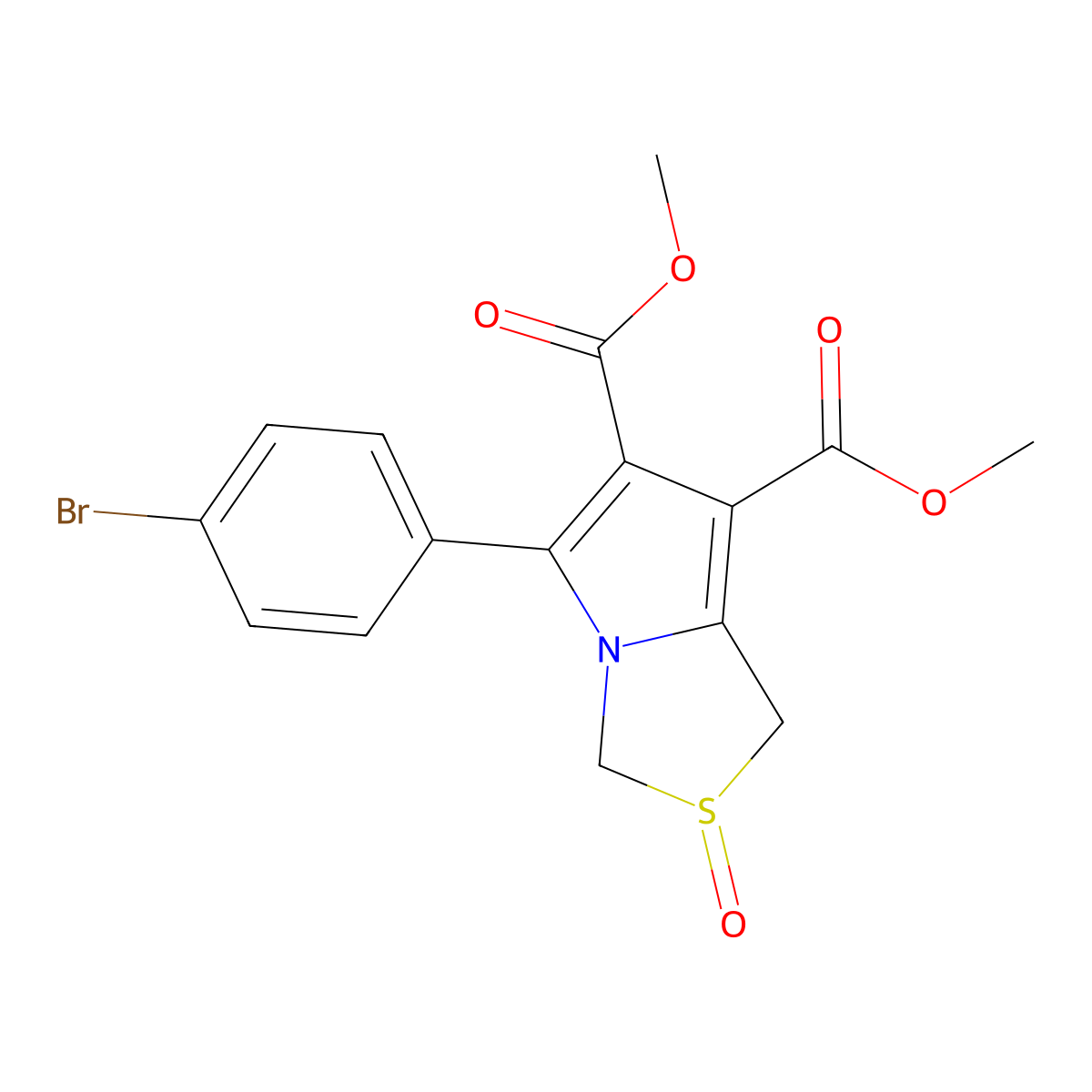 Dimethyl 5-(4-bromophenyl)-2-oxo-1,3-dihydropyrrolo[1,2-c][1,3]thiazole-6,7-dicarboxylate molecular structure, CAS 337920-93-1