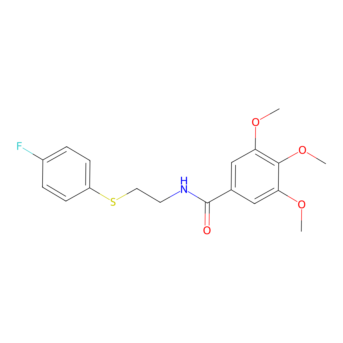 N-{2-[(4-fluorophenyl)sulfanyl]ethyl}-3,4,5-trimethoxybenzenecarboxamide molecular structure, CAS 337920-96-4