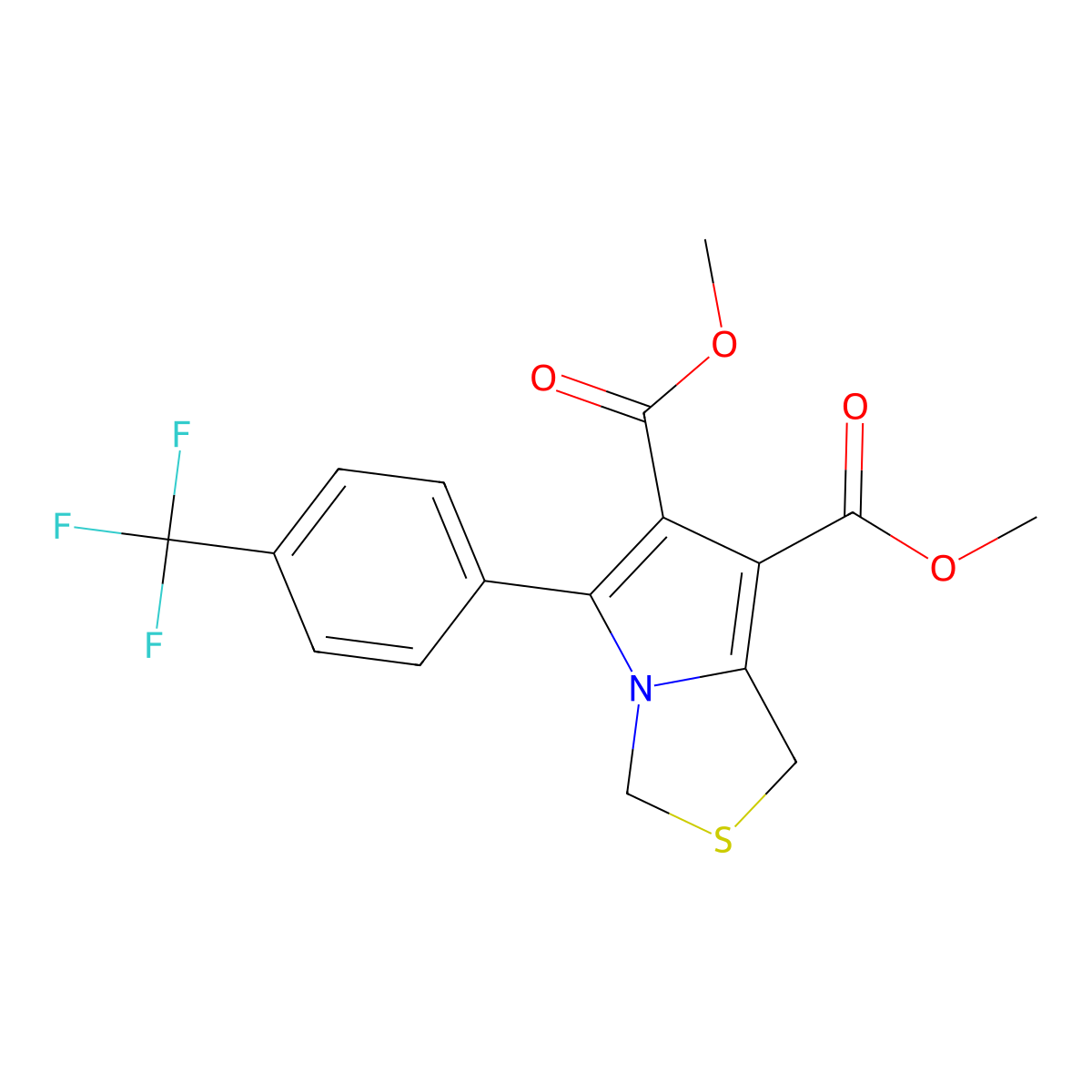 dimethyl 5-[4-(trifluoromethyl)phenyl]-1H-pyrrolo[1,2-c][1,3]thiazole-6,7-dicarboxylate molecular structure, CAS 337920-98-6
