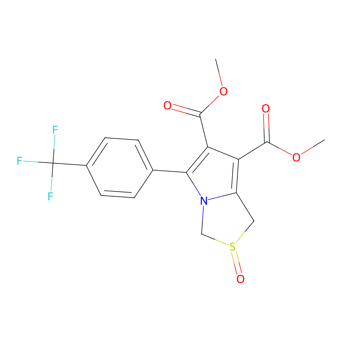 Dimethyl 2-oxo-5-[4-(trifluoromethyl)phenyl]-1,3-dihydropyrrolo[1,2-c][1,3]thiazole-6,7-dicarboxylate molecular structure, CAS 337921-00-3