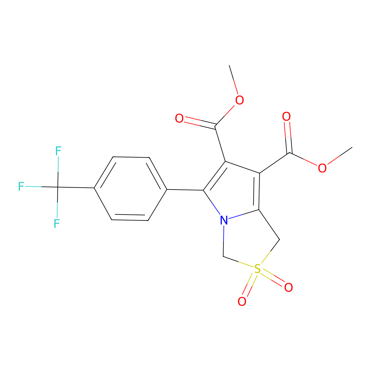 Dimethyl 2,2-dioxo-5-[4-(trifluoromethyl)phenyl]-1,3-dihydropyrrolo[1,2-c][1,3]thiazole-6,7-dicarboxylate molecular structure, CAS 337921-01-4