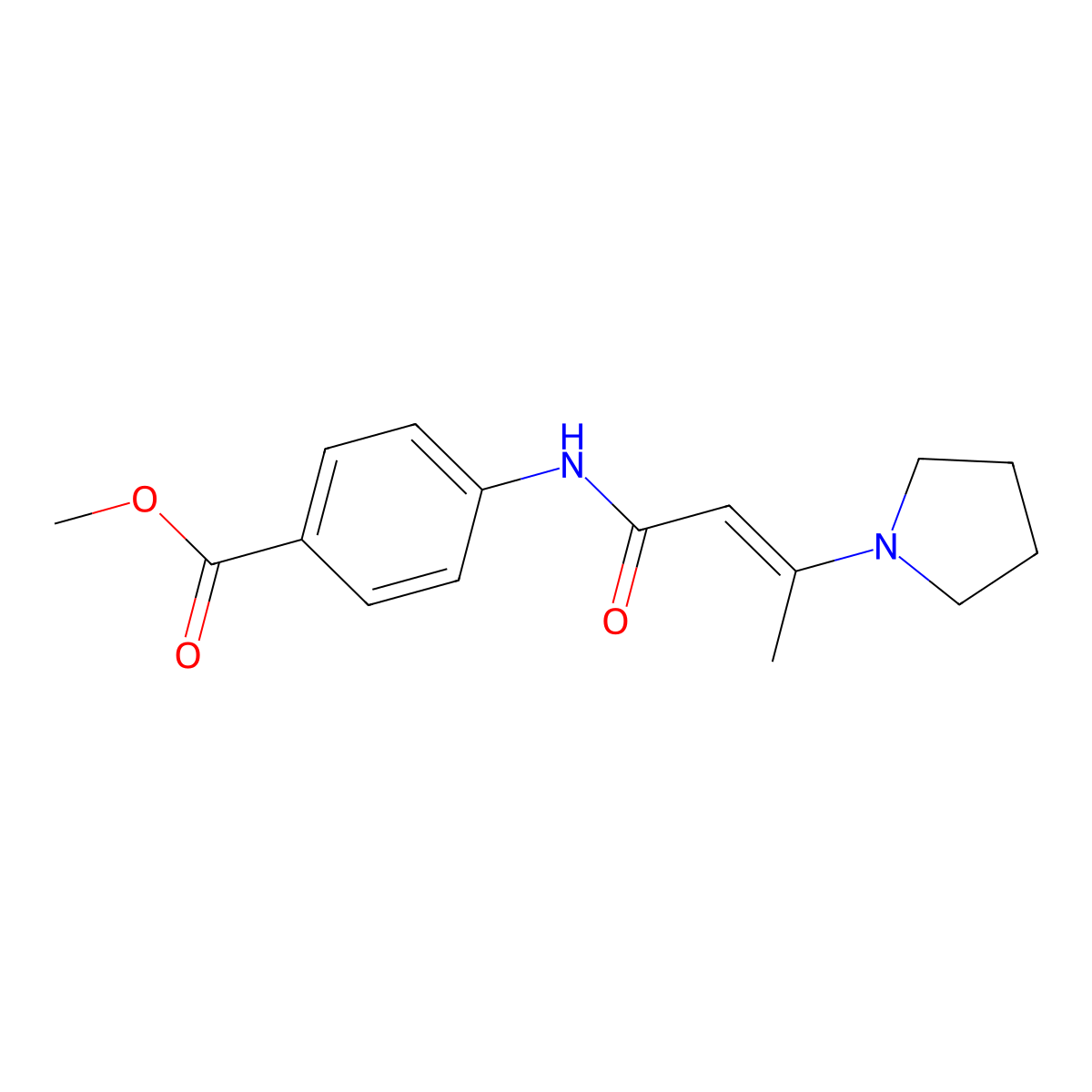 methyl 4-[[(E)-3-pyrrolidin-1-ylbut-2-enoyl]amino]benzoate molecular structure, CAS 337921-20-7
