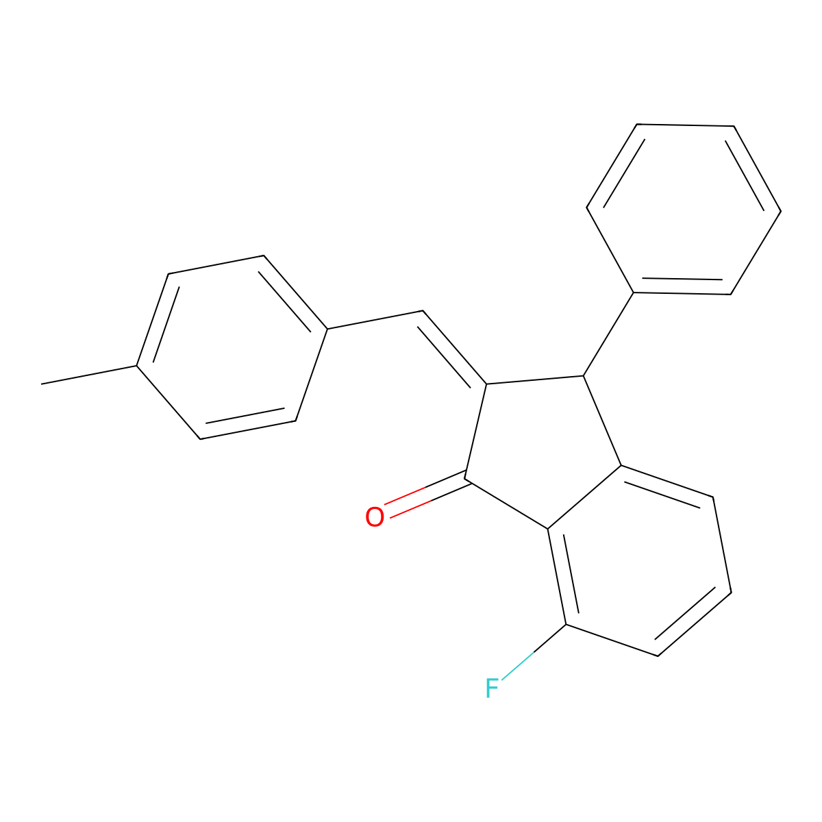 7-Fluoro-2-[(4-methylphenyl)methylene]-3-phenyl-1-indanone molecular structure, CAS 337921-24-1