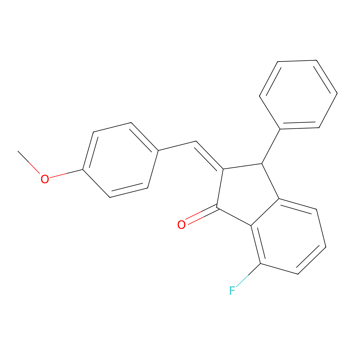 7-Fluoro-2-[(4-methoxyphenyl)methylene]-3-phenyl-1-indanone molecular structure, CAS 337921-27-4