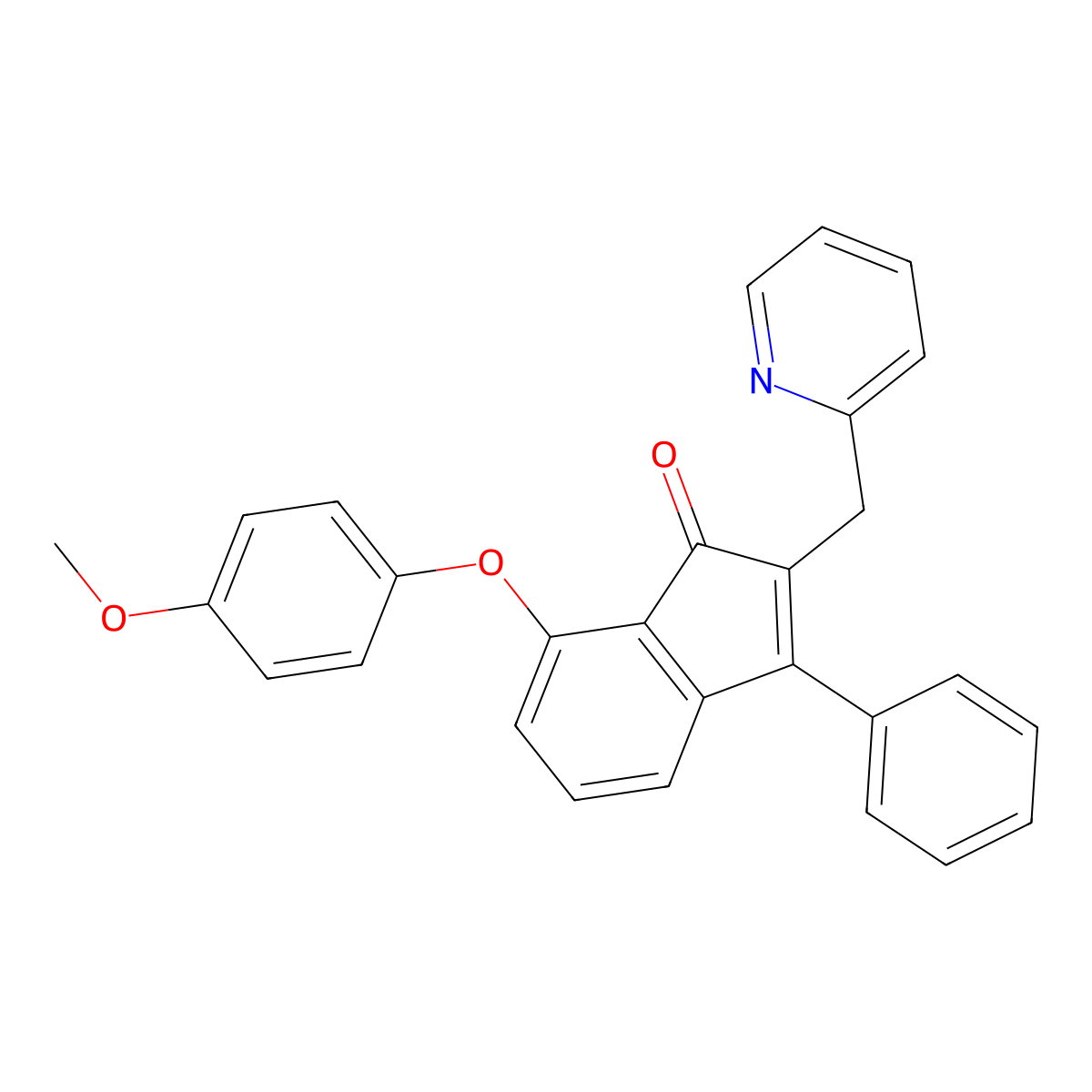 7-(4-methoxyphenoxy)-3-phenyl-2-(2-pyridinylmethyl)-1H-inden-1-one molecular structure, CAS 337921-53-6