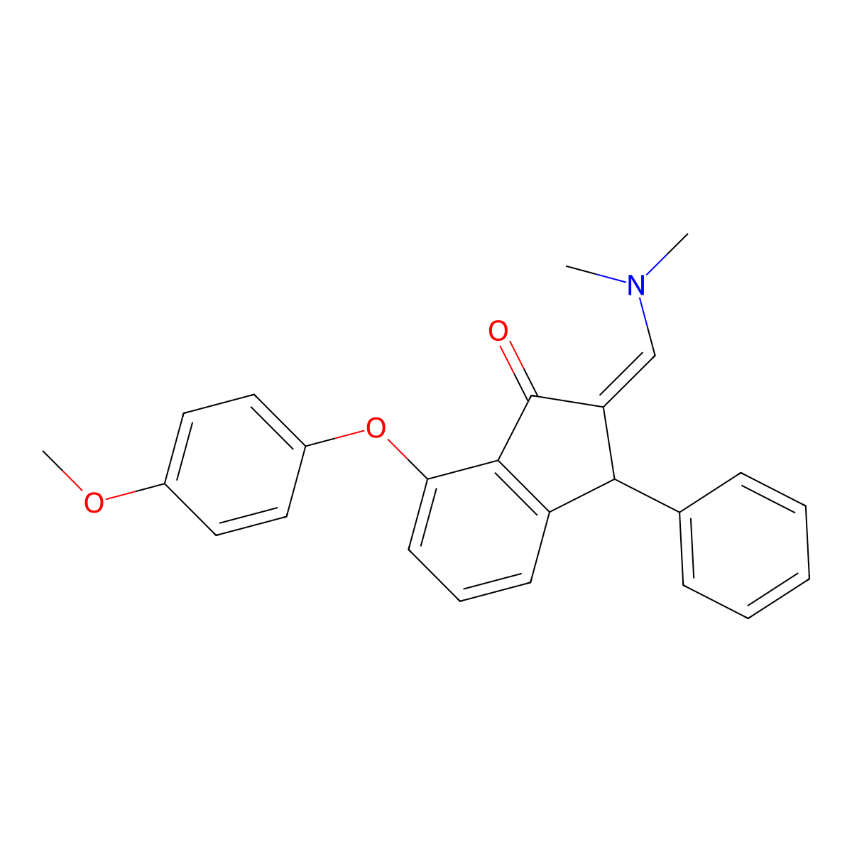 2-[(Dimethylamino)methylene]-7-(4-methoxyphenoxy)-3-phenyl-1-indanone molecular structure, CAS 337921-65-0