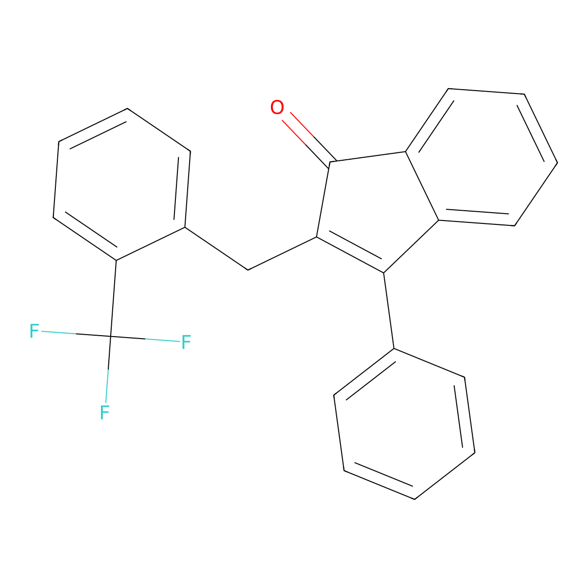 3-phenyl-2-[2-(trifluoromethyl)benzyl]-1H-inden-1-one molecular structure, CAS 337921-67-2