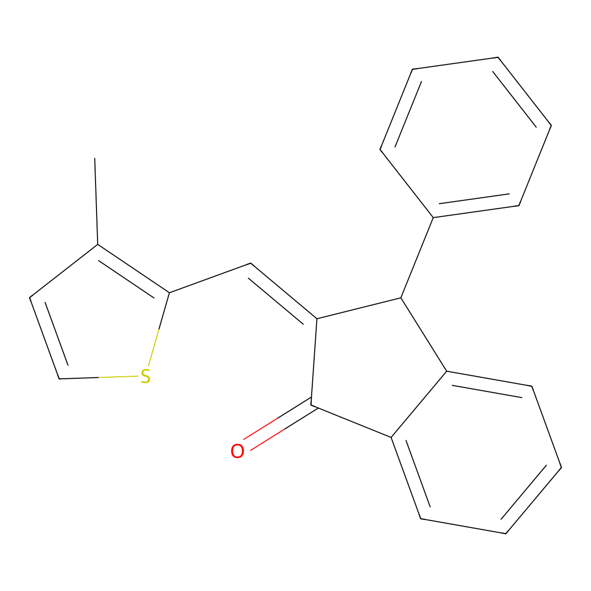 2-[(3-Methyl-2-thienyl)methylene]-3-phenyl-1-indanone molecular structure, CAS 337921-68-3