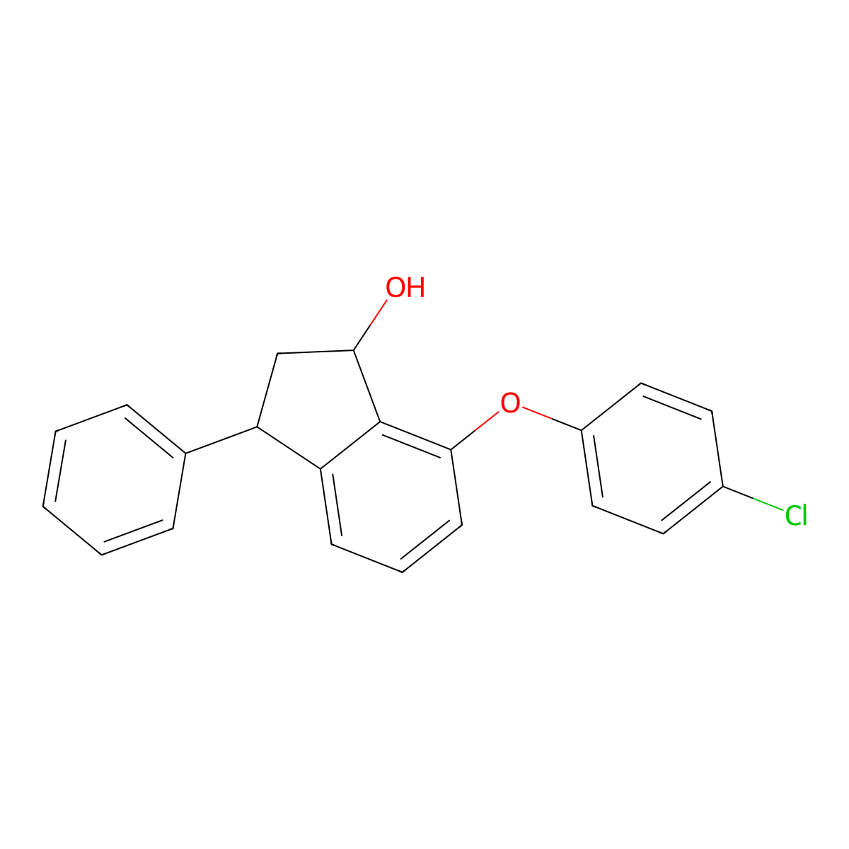 7-(4-chlorophenoxy)-3-phenyl-2,3-dihydro-1H-inden-1-ol molecular structure, CAS 337921-73-0