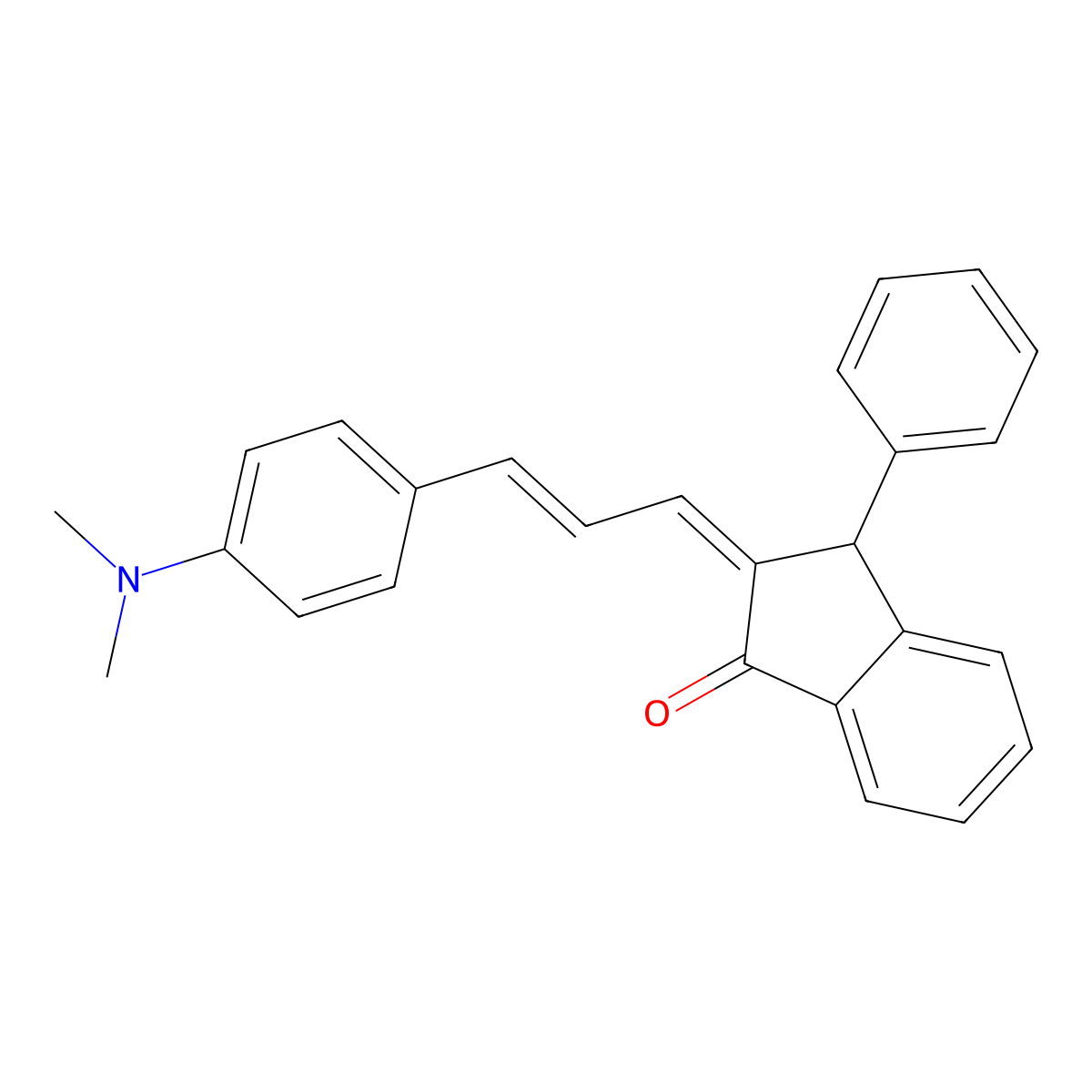 2-{3-[4-(Dimethylamino)phenyl]-2-propenylidene}-3-phenyl-1-indanone molecular structure, CAS 337921-75-2