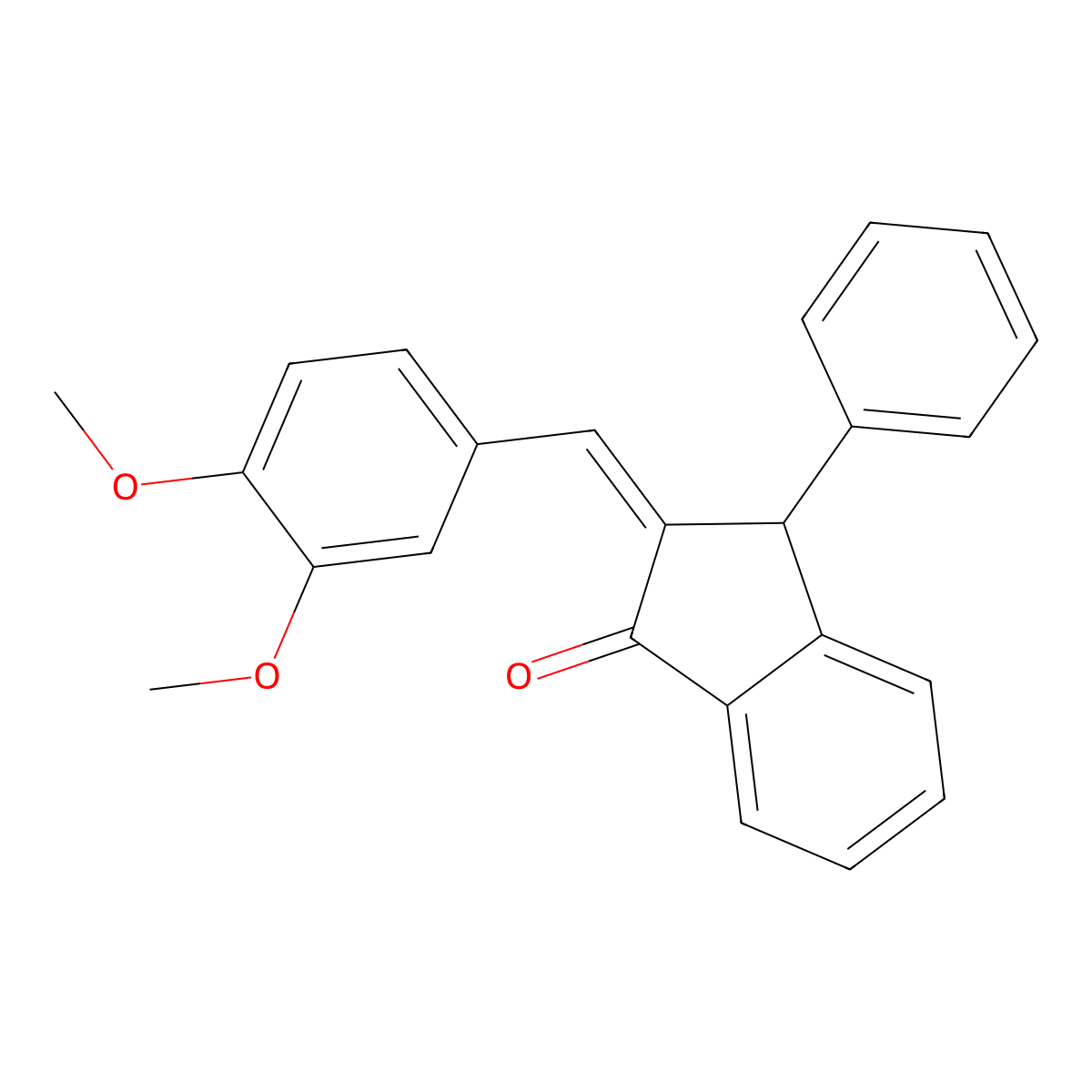 2-[(3,4-Dimethoxyphenyl)methylene]-3-phenyl-1-indanone molecular structure, CAS 337921-76-3