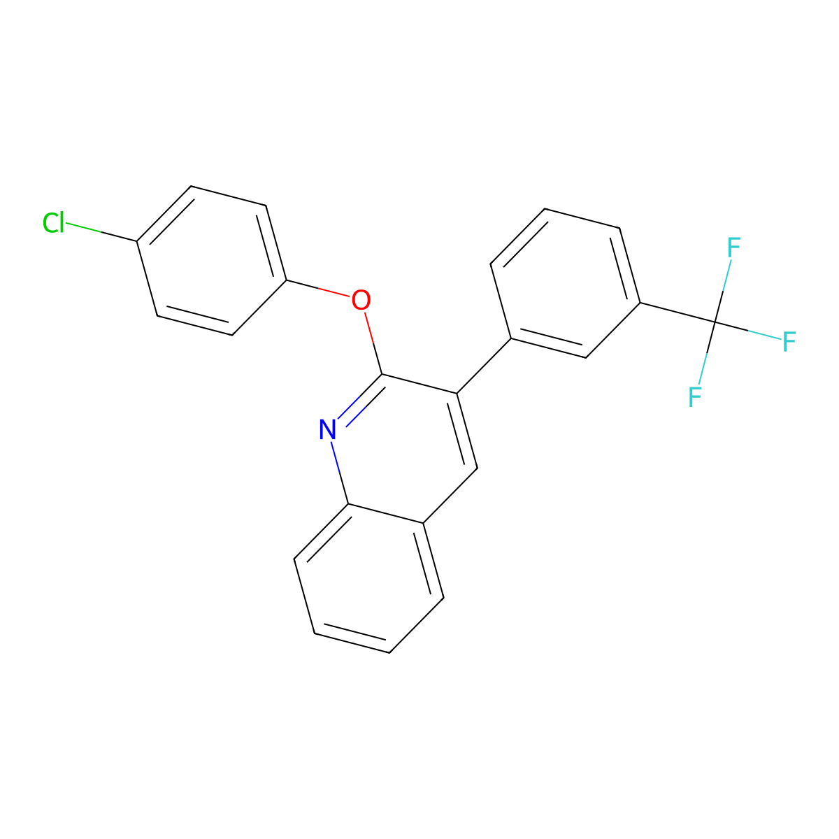2-(4-Chlorophenoxy)-3-[3-(trifluoromethyl)phenyl]quinoline molecular structure, CAS 337921-84-3