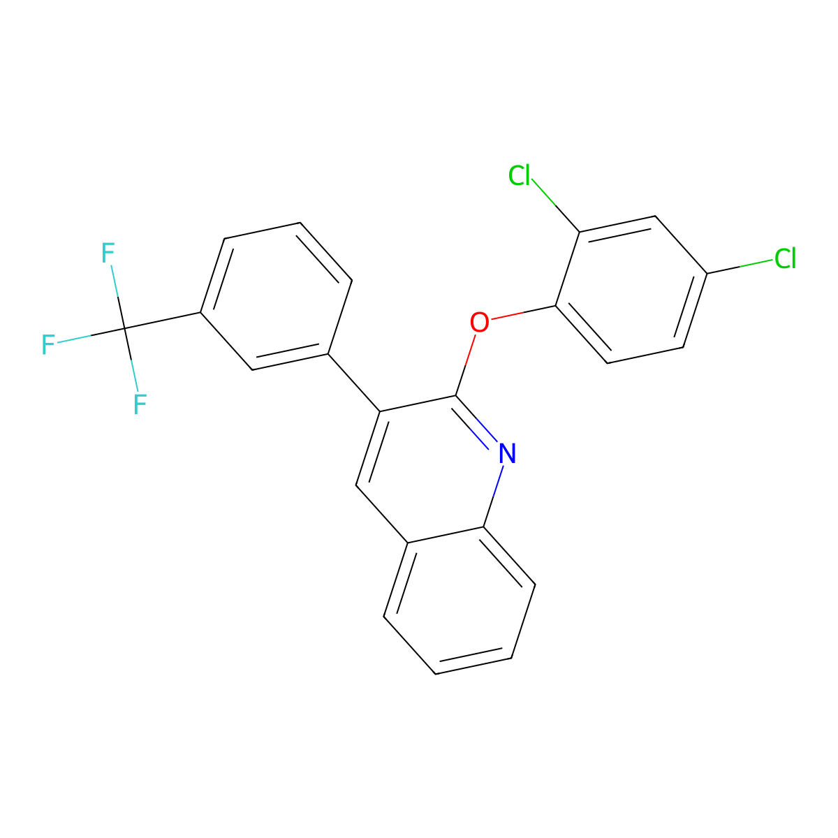 2-(2,4-Dichlorophenoxy)-3-[3-(trifluoromethyl)phenyl]quinoline molecular structure, CAS 337921-85-4