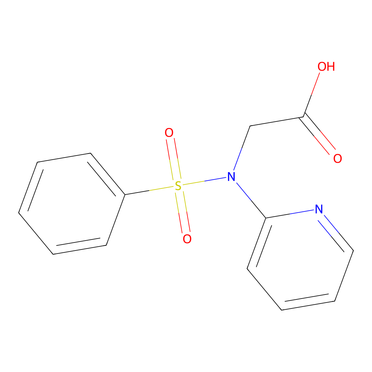 2-[(Phenylsulfonyl)(2-pyridinyl)amino]acetic acid molecular structure, CAS 337921-86-5