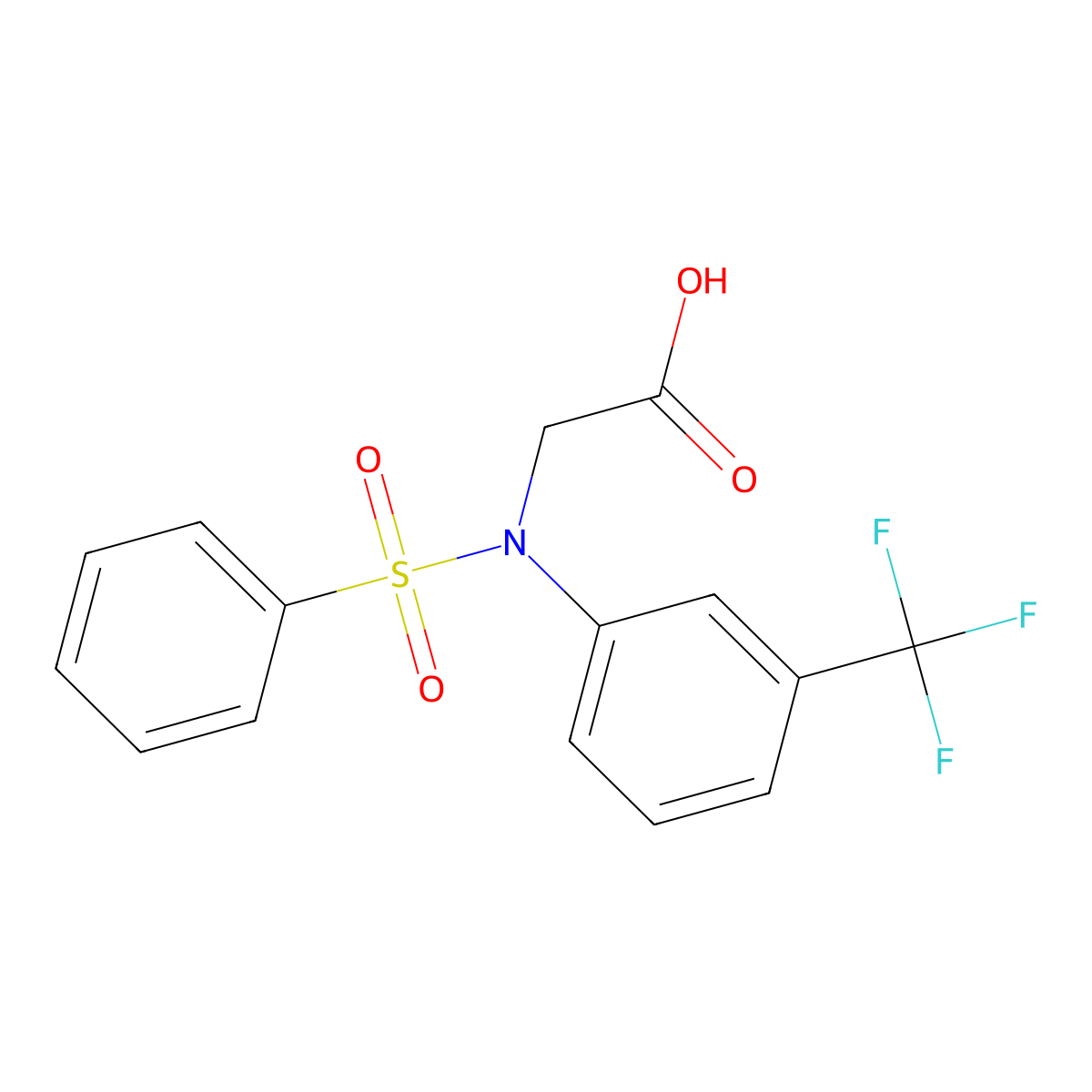 N-(phenylsulfonyl)-N-[3-(trifluoromethyl)phenyl]glycine molecular structure, CAS 337921-88-7