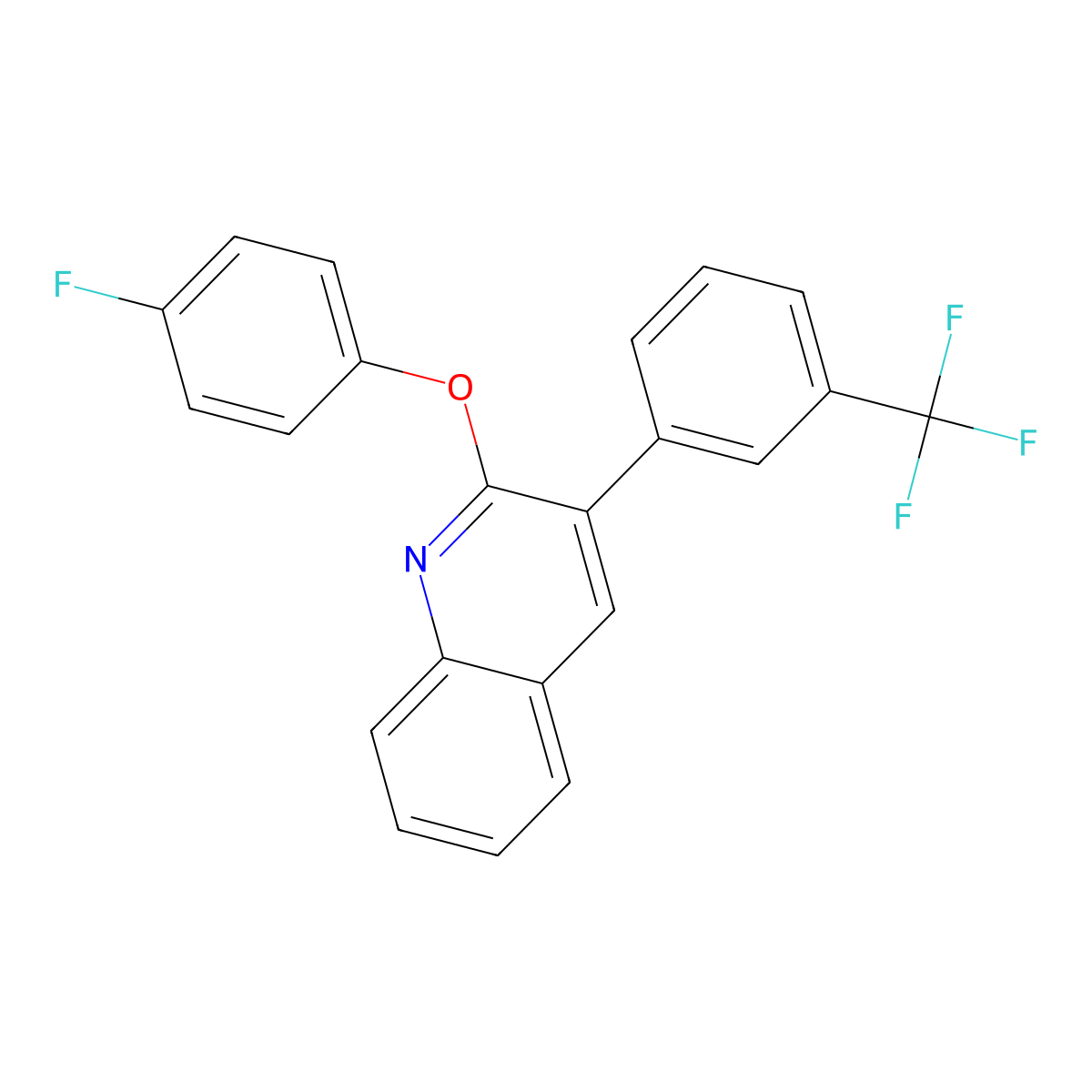 2-(4-Fluorophenoxy)-3-[3-(trifluoromethyl)phenyl]quinoline molecular structure, CAS 337921-89-8