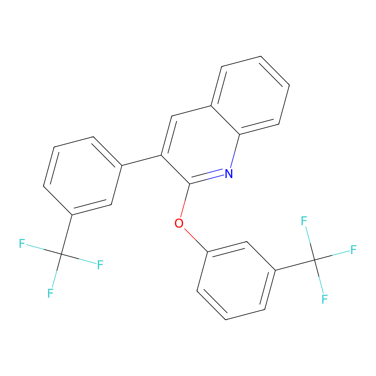 2-[3-(Trifluoromethyl)phenoxy]-3-[3-(trifluoromethyl)phenyl]quinoline molecular structure, CAS 337921-91-2