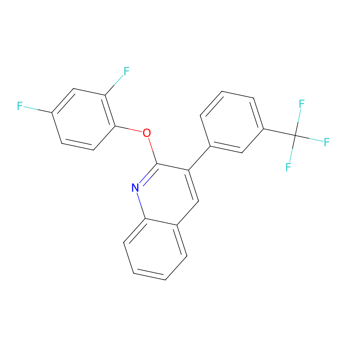 2-(2,4-Difluorophenoxy)-3-[3-(trifluoromethyl)phenyl]quinoline molecular structure, CAS 337921-92-3