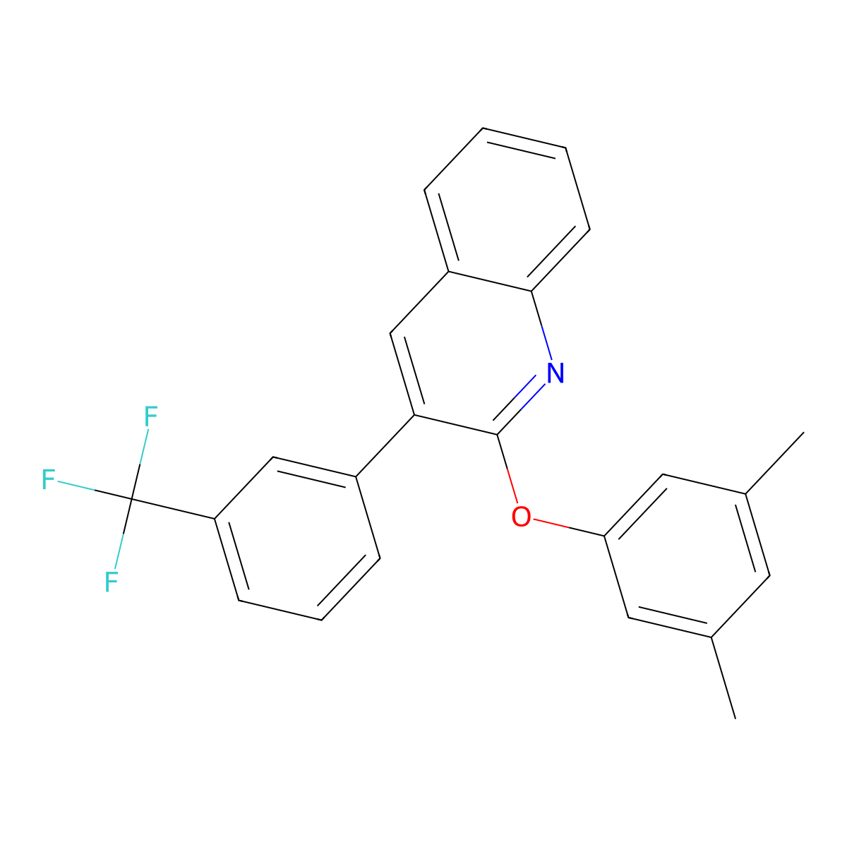 2-(3,5-Dimethylphenoxy)-3-[3-(trifluoromethyl)phenyl]quinoline molecular structure, CAS 337921-93-4