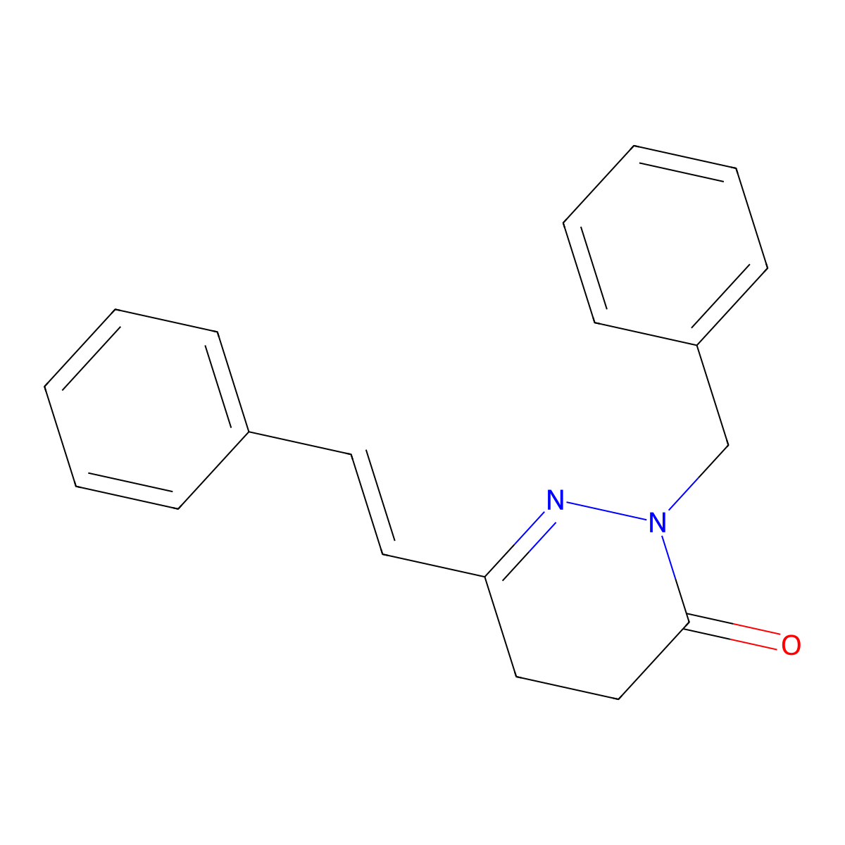 2-benzyl-6-styryl-4,5-dihydro-3(2H)-pyridazinone molecular structure, CAS 337921-95-6
