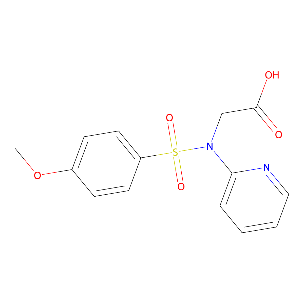 2-[[(4-Methoxyphenyl)sulfonyl](2-pyridinyl)amino]acetic acid molecular structure, CAS 337921-98-9
