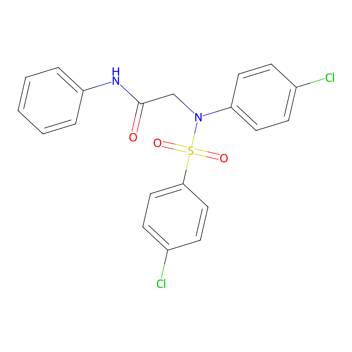 2-{4-chloro[(4-chlorophenyl)sulfonyl]anilino}-N-phenylacetamide molecular structure, CAS 337922-00-6