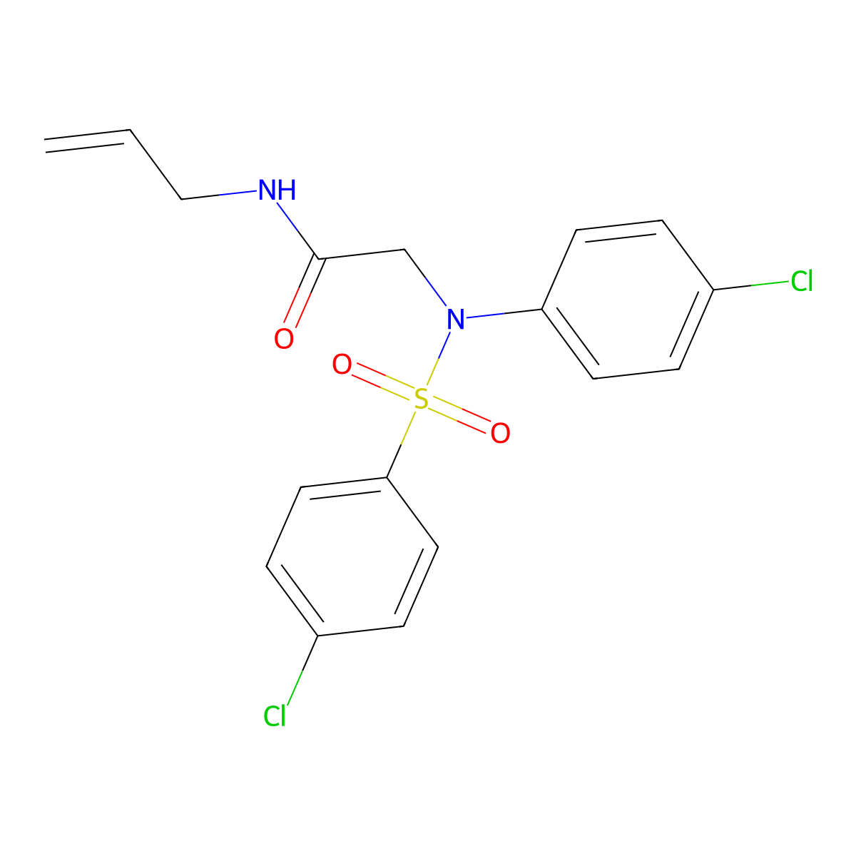 N-allyl-2-{4-chloro[(4-chlorophenyl)sulfonyl]anilino}acetamide molecular structure, CAS 337922-03-9