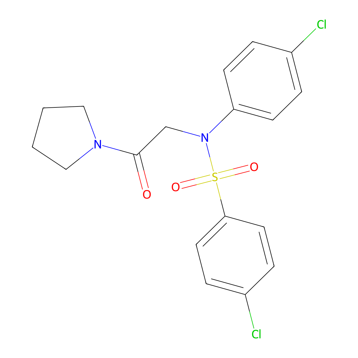 4-chloro-N-(4-chlorophenyl)-N-[2-oxo-2-(1-pyrrolidinyl)ethyl]benzenesulfonamide molecular structure, CAS 337922-10-8