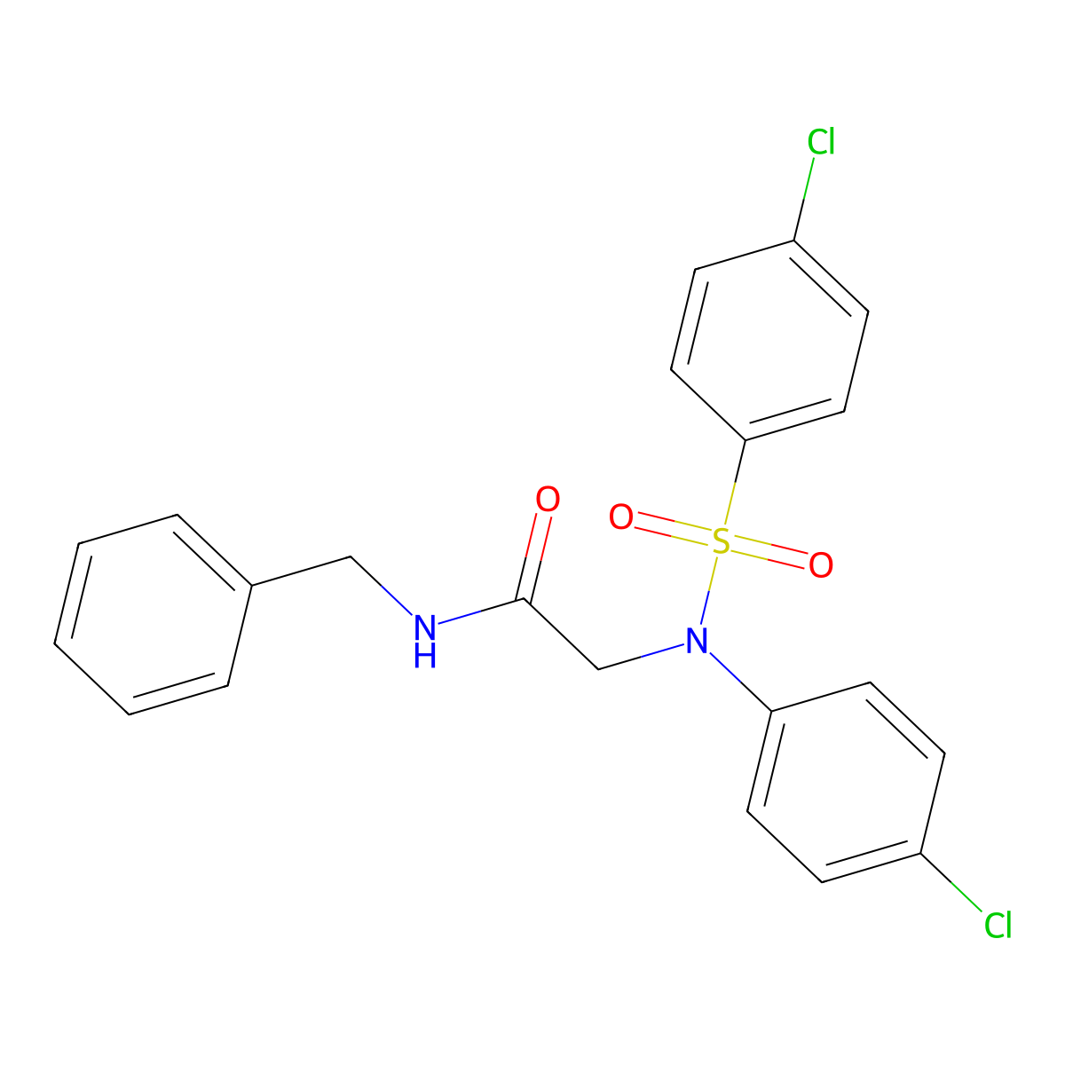 N-benzyl-2-{4-chloro[(4-chlorophenyl)sulfonyl]anilino}acetamide molecular structure, CAS 337922-11-9