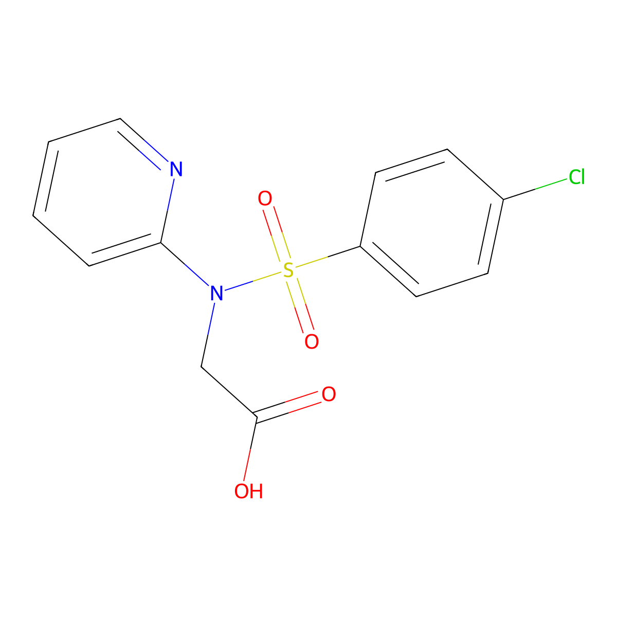 2-[[(4-Chlorophenyl)sulfonyl](2-pyridinyl)amino]acetic acid molecular structure, CAS 337922-13-1