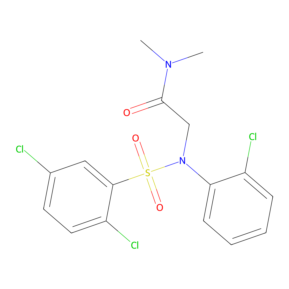 2-{2-chloro[(2,5-dichlorophenyl)sulfonyl]anilino}-N,N-dimethylacetamide molecular structure, CAS 337922-16-4