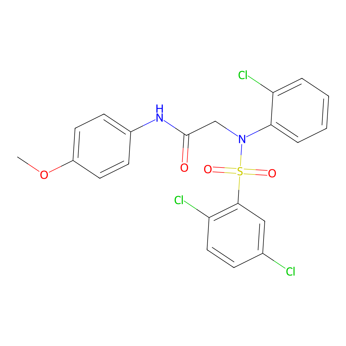 2-{2-chloro[(2,5-dichlorophenyl)sulfonyl]anilino}-N-(4-methoxyphenyl)acetamide molecular structure, CAS 337922-18-6
