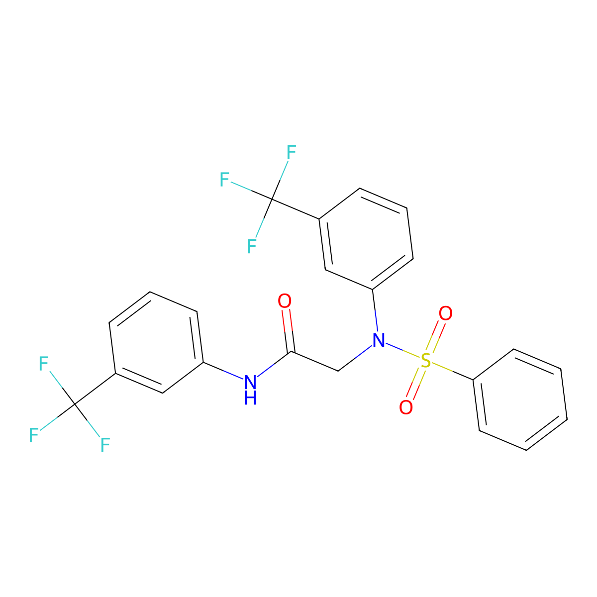2-[(phenylsulfonyl)-3-(trifluoromethyl)anilino]-N-[3-(trifluoromethyl)phenyl]acetamide molecular structure, CAS 337922-34-6