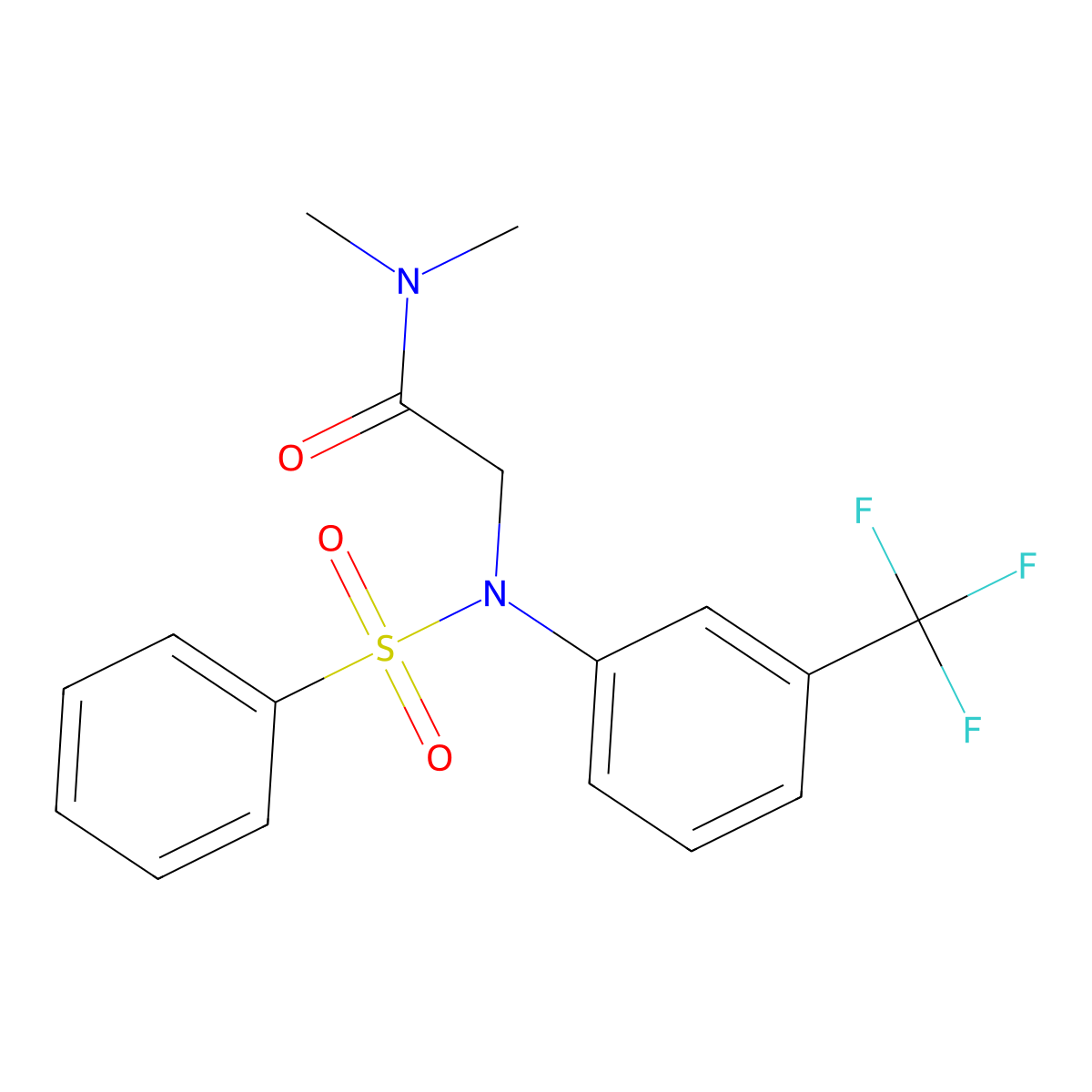 N,N-dimethyl-2-[(phenylsulfonyl)-3-(trifluoromethyl)anilino]acetamide molecular structure, CAS 337922-39-1