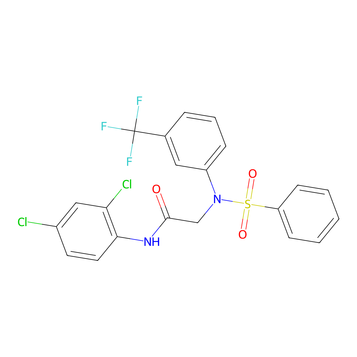 2-[N-(benzenesulfonyl)-3-(trifluoromethyl)anilino]-N-(2,4-dichlorophenyl)acetamide molecular structure, CAS 337922-40-4