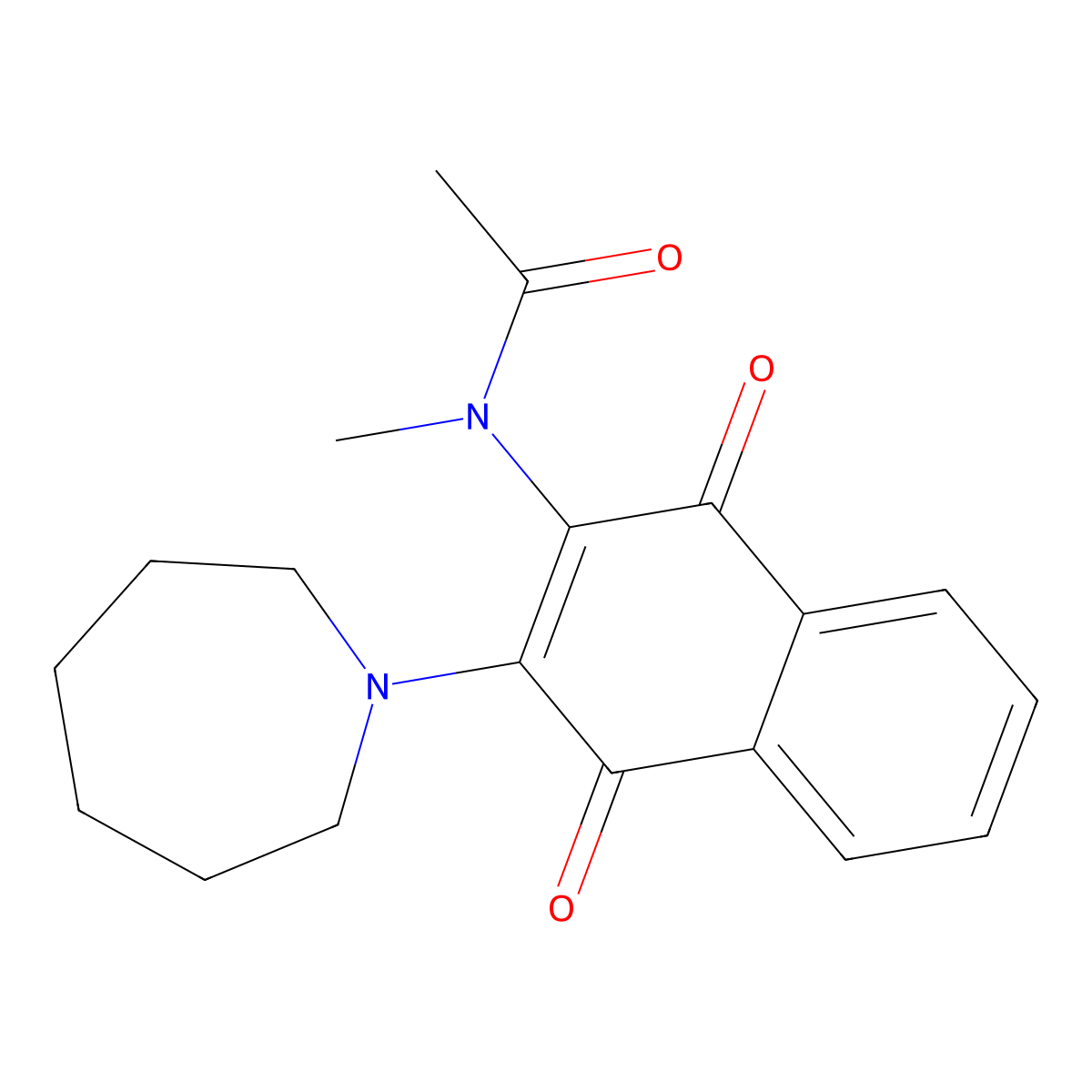 N-(3-(Hexahydro-1H-azepin-1-yl)-1,4-dihydro-1,4-dioxo-2-naphthalenyl)-N-methylacetamide molecular structure, CAS 337922-42-6