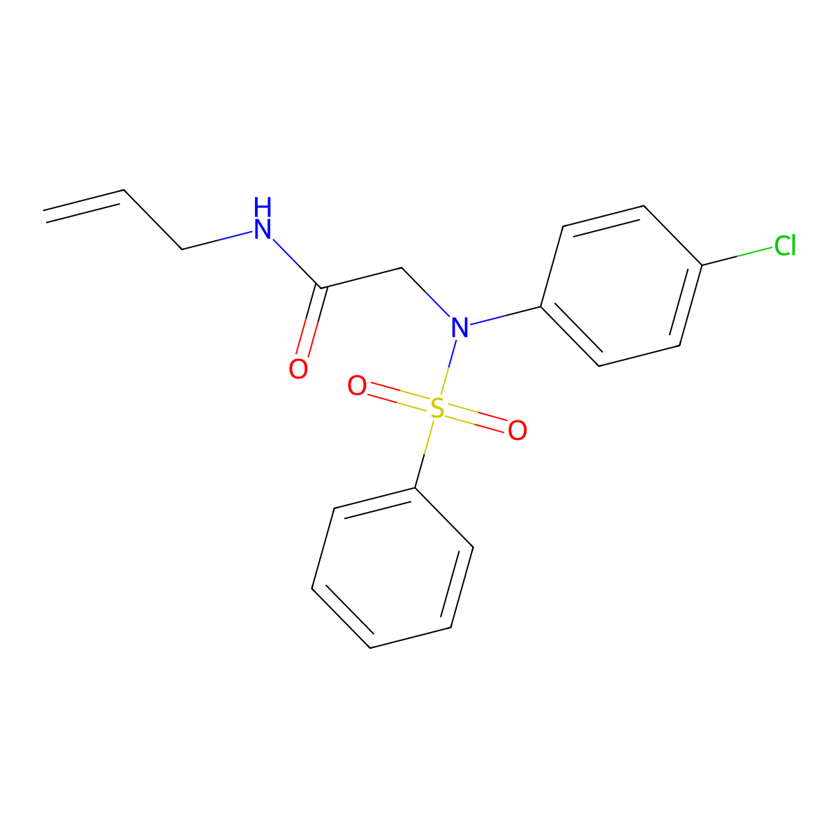 2-[N-(benzenesulfonyl)-4-chloroanilino]-N-prop-2-enylacetamide molecular structure, CAS 337922-43-7