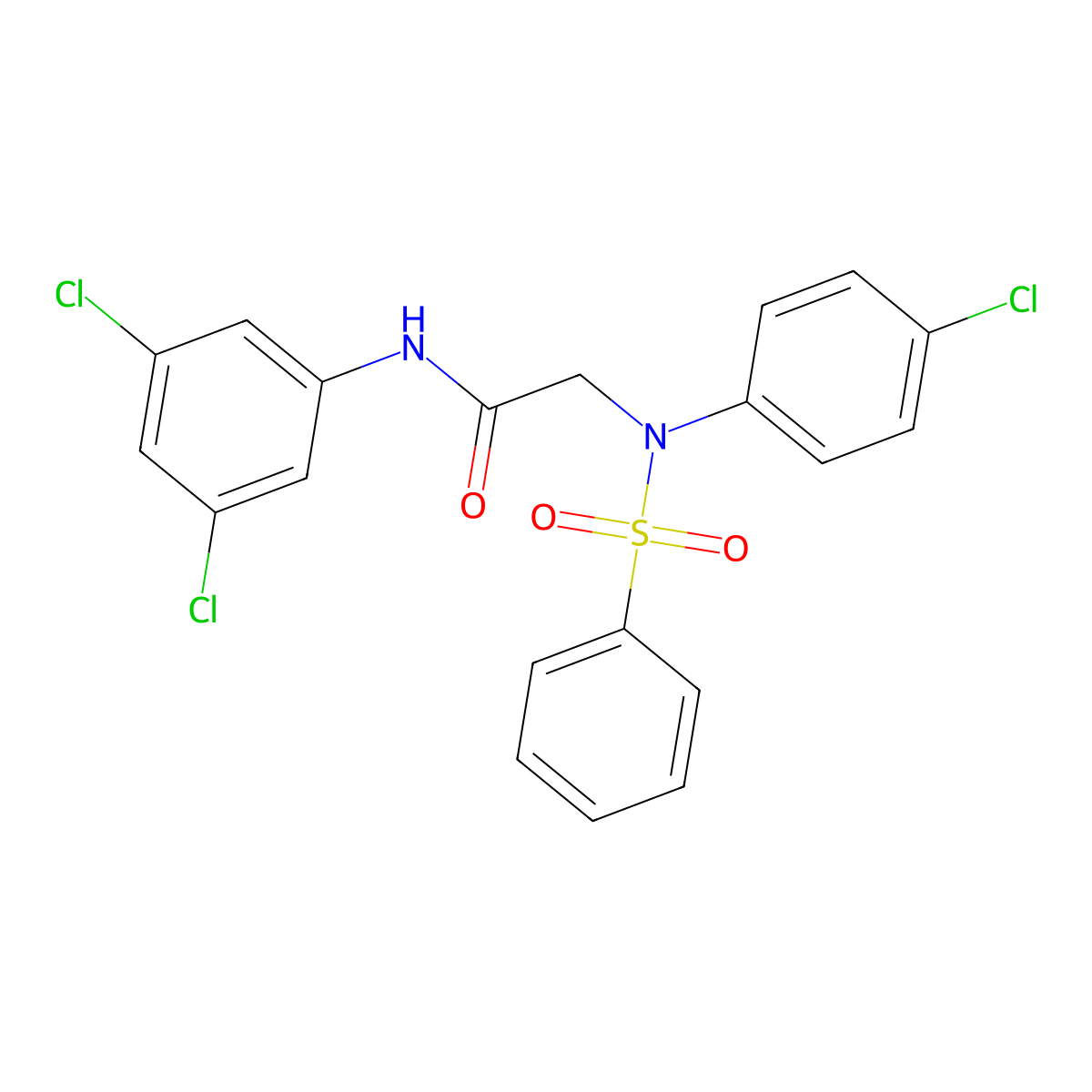 2-[4-chloro(phenylsulfonyl)anilino]-N-(3,5-dichlorophenyl)acetamide molecular structure, CAS 337922-46-0
