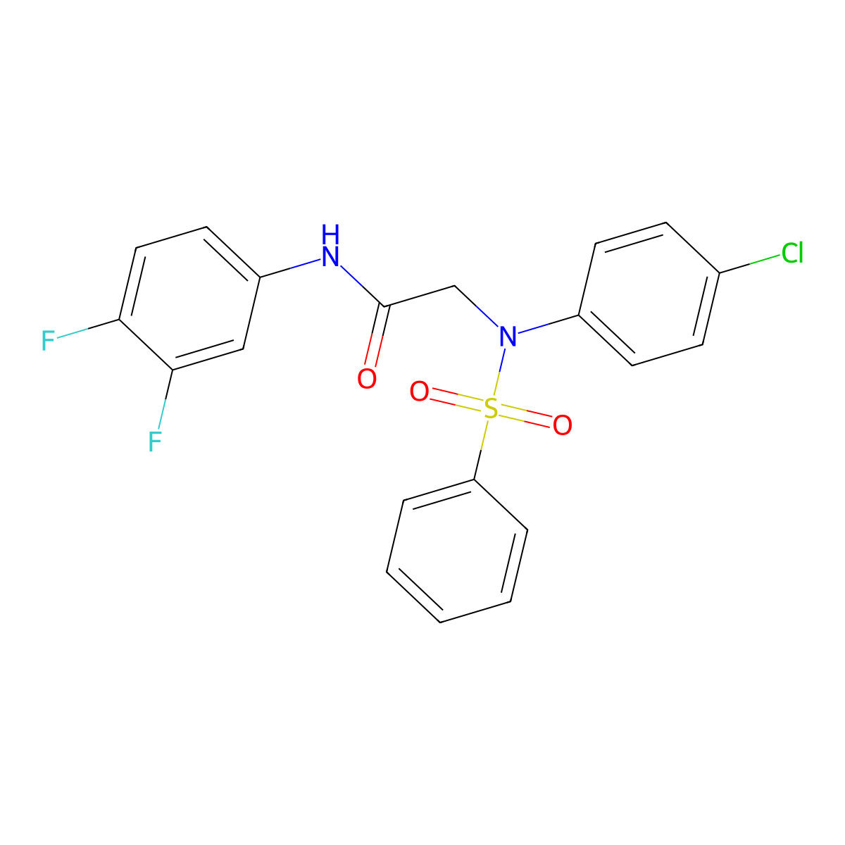 2-[4-chloro(phenylsulfonyl)anilino]-N-(3,4-difluorophenyl)acetamide molecular structure, CAS 337922-48-2