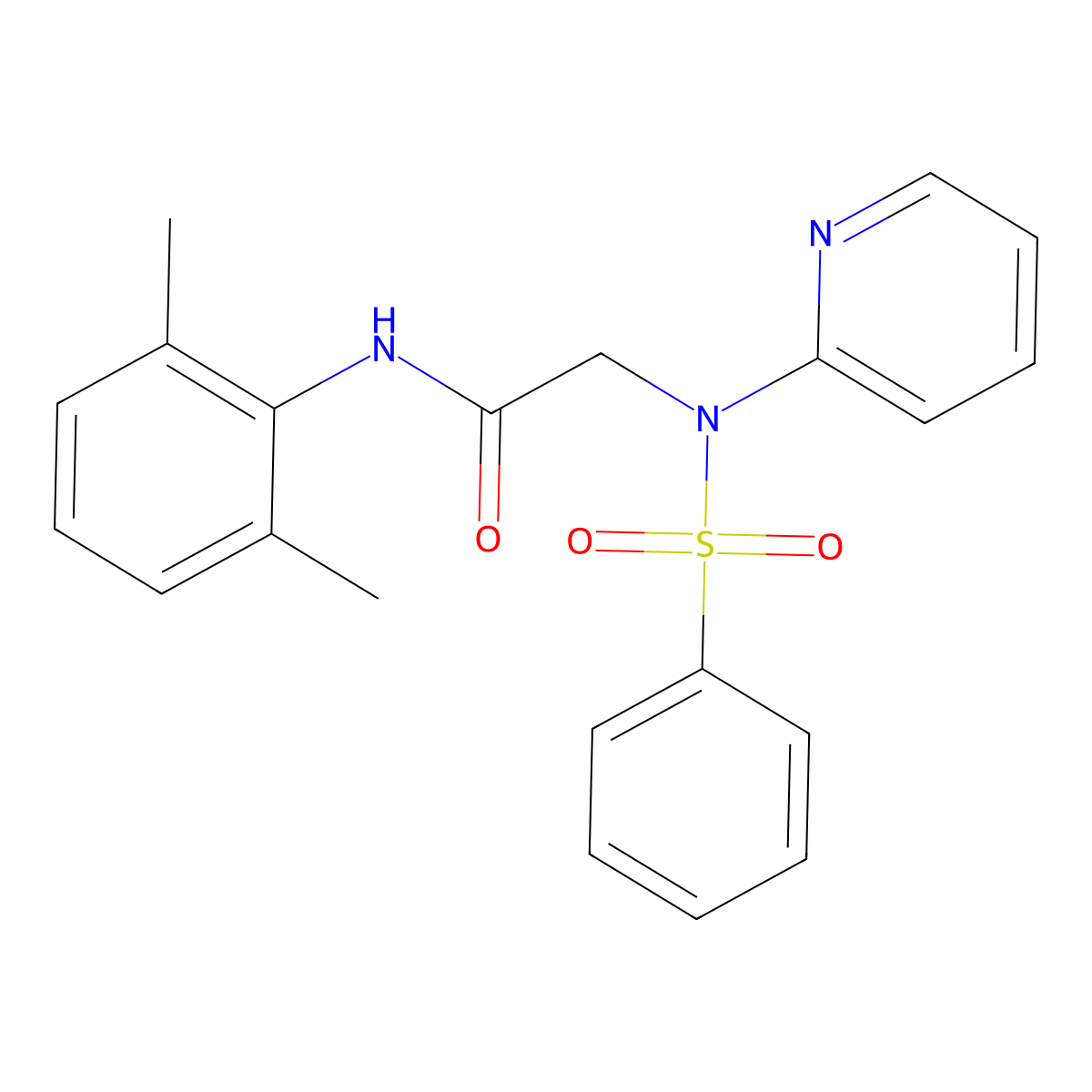N-(2,6-dimethylphenyl)-2-[(phenylsulfonyl)(2-pyridinyl)amino]acetamide molecular structure, CAS 337922-56-2