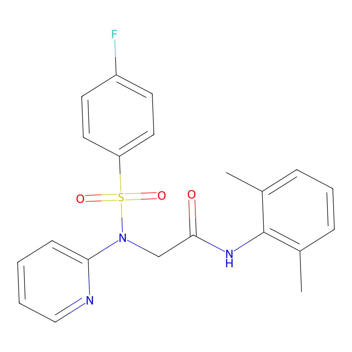 N-(2,6-dimethylphenyl)-2-[[(4-fluorophenyl)sulfonyl](2-pyridinyl)amino]acetamide molecular structure, CAS 337922-58-4