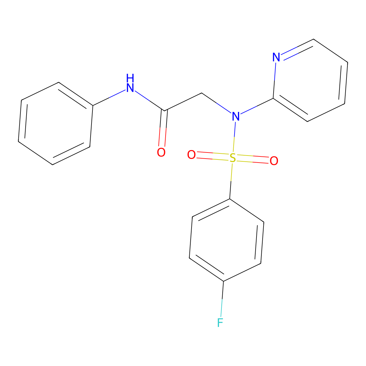 2-[(4-fluorophenyl)sulfonyl-(2-pyridinyl)amino]-N-phenylacetamide molecular structure, CAS 337922-77-7