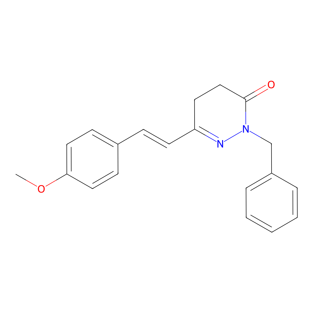 2-benzyl-6-(4-methoxystyryl)-4,5-dihydro-3(2H)-pyridazinone molecular structure, CAS 337923-00-9