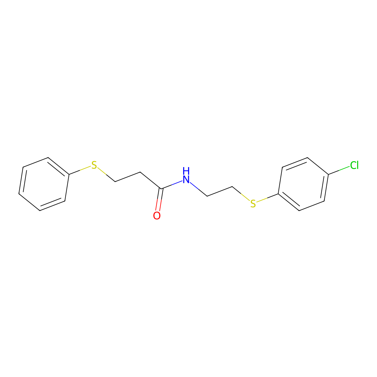 N-{2-[(4-chlorophenyl)sulfanyl]ethyl}-3-(phenylsulfanyl)propanamide molecular structure, CAS 337923-21-4