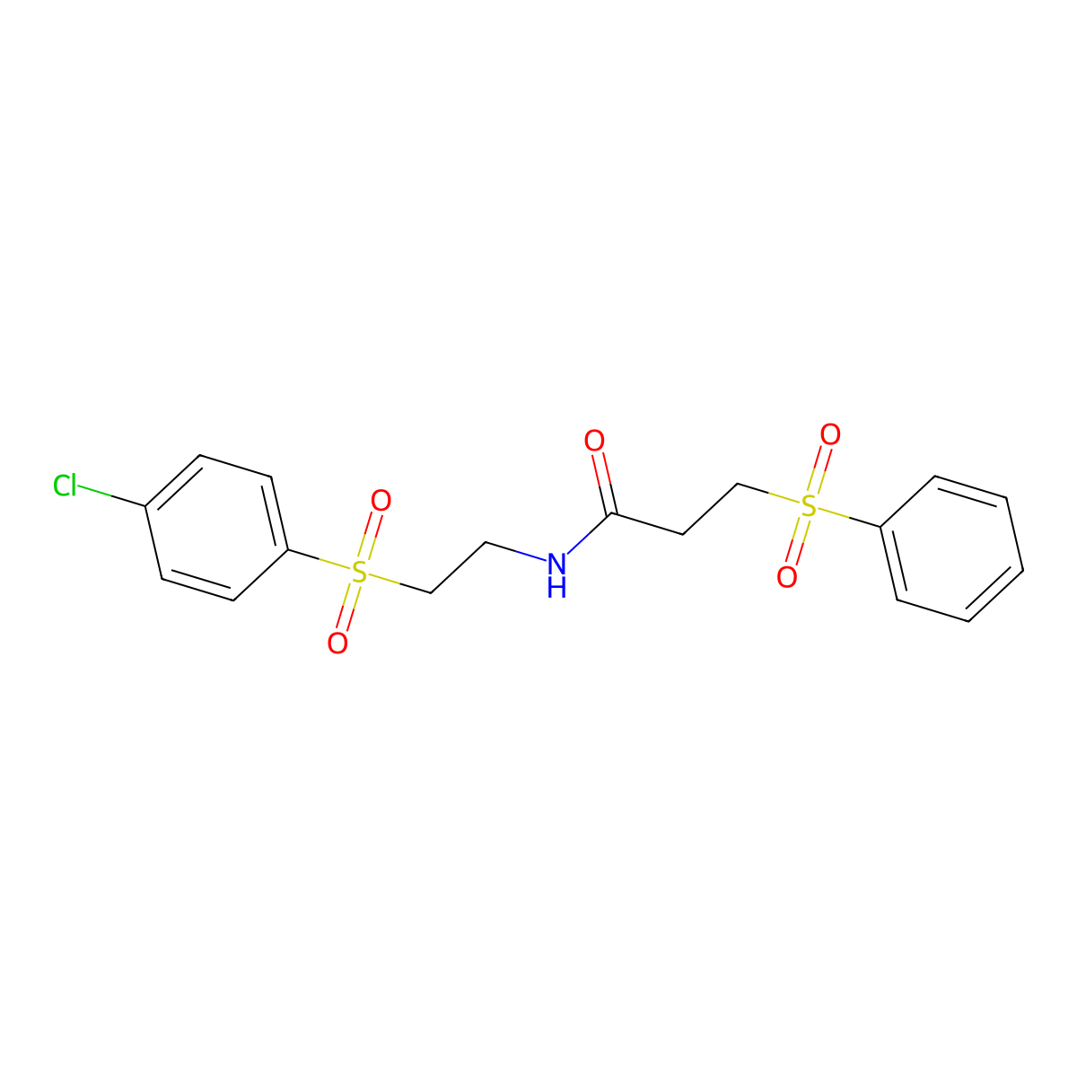 N-{2-[(4-chlorophenyl)sulfonyl]ethyl}-3-(phenylsulfonyl)propanamide molecular structure, CAS 337923-29-2